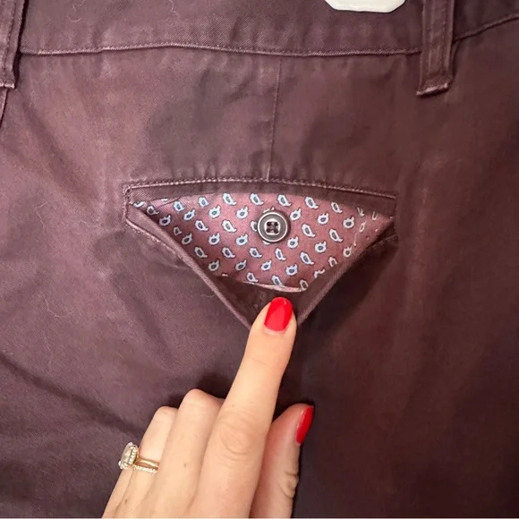 Bonobos Weekend Warrior 32/34 Men's Burgundy Slim Dress Pants - Picture 5 of 5